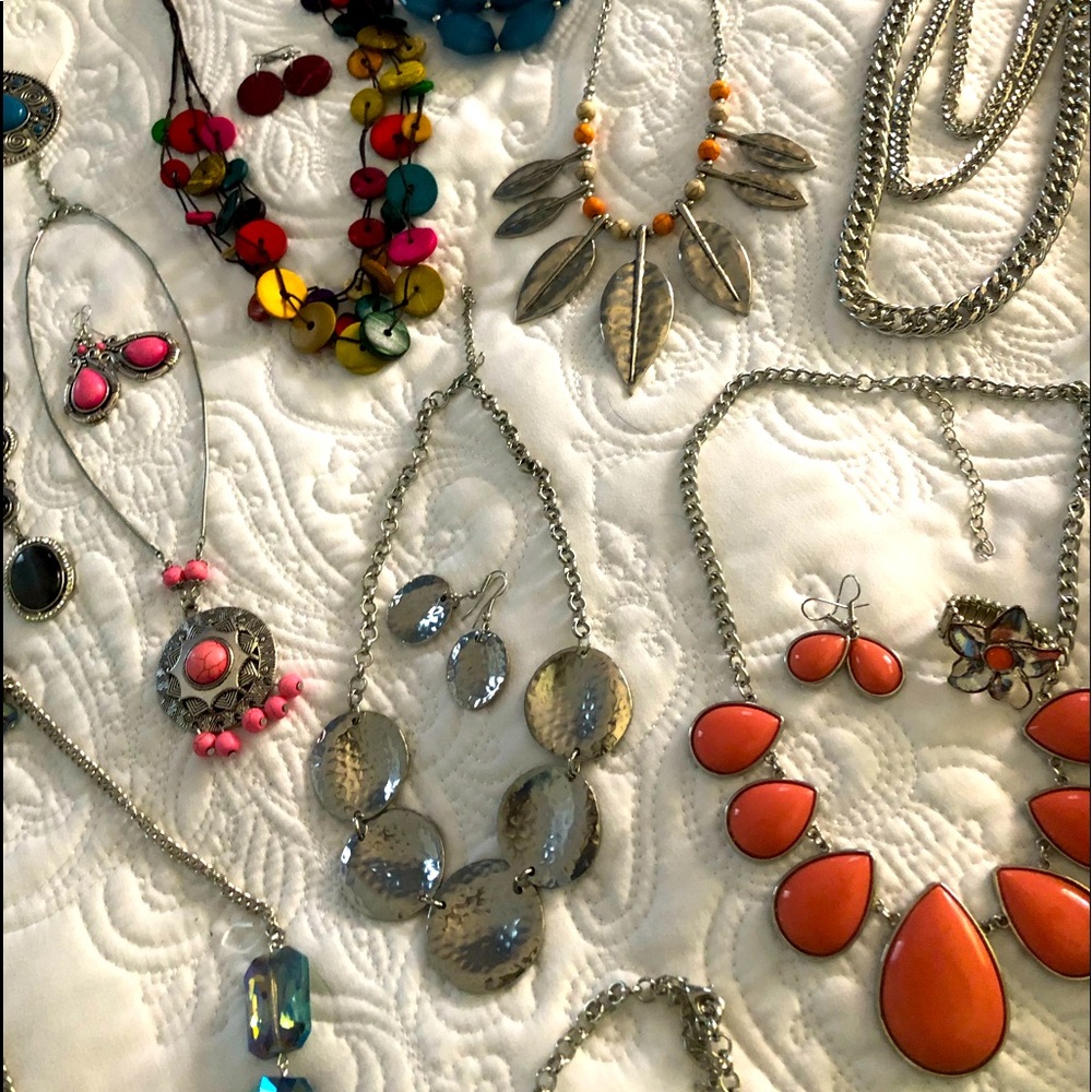Paparazzi fashion jewelry. Most are sets with 1 or 2 prs of ear.